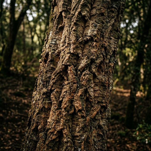 Harvesting natural cork bark